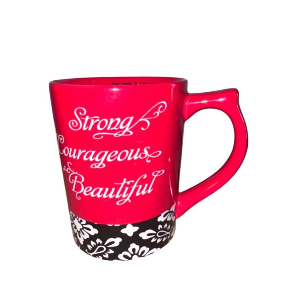Strong Courageous Beautiful Inspirational Ceramic Coffee Mug By Dayspring